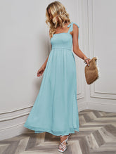 Vestido de gasa jacquard con cordones, vestido playero dividido para vacaciones